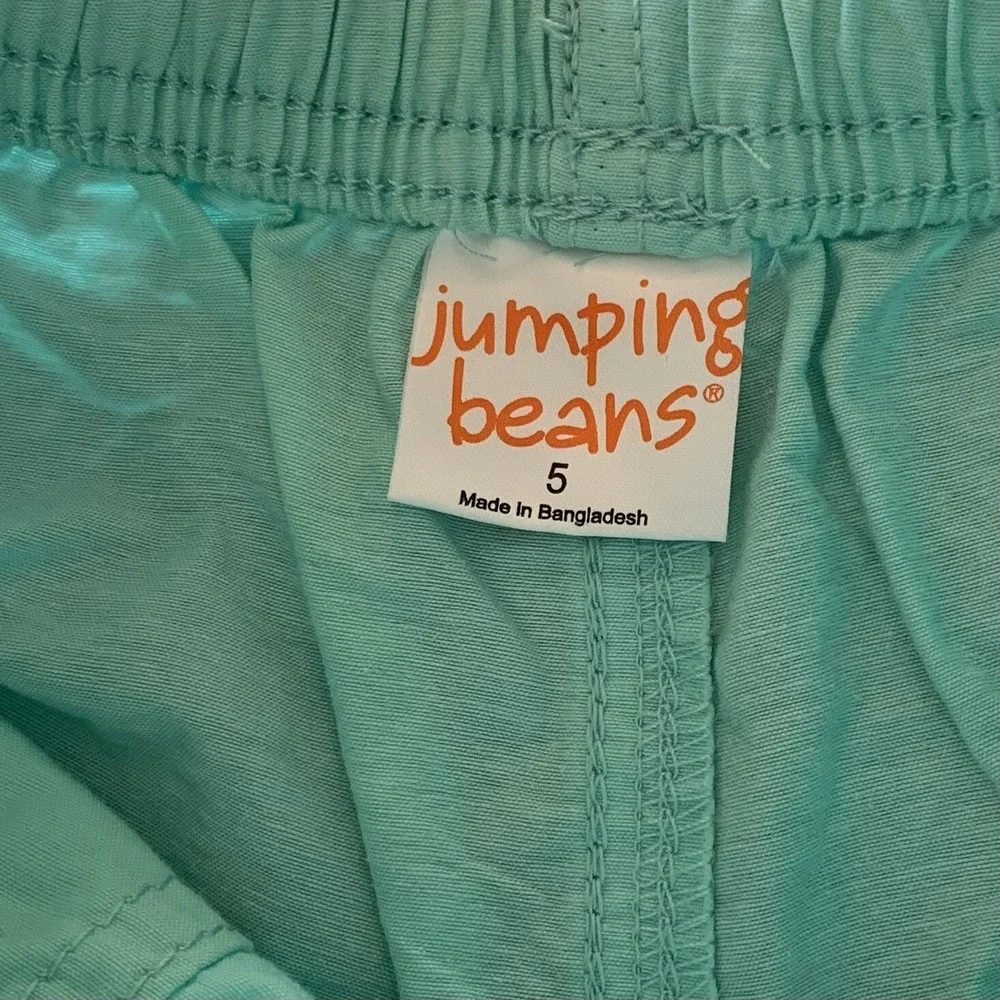 Jumping Beans Girls Roll Cuff Woven Shorts New with Tags 5 Green Elastic Waist